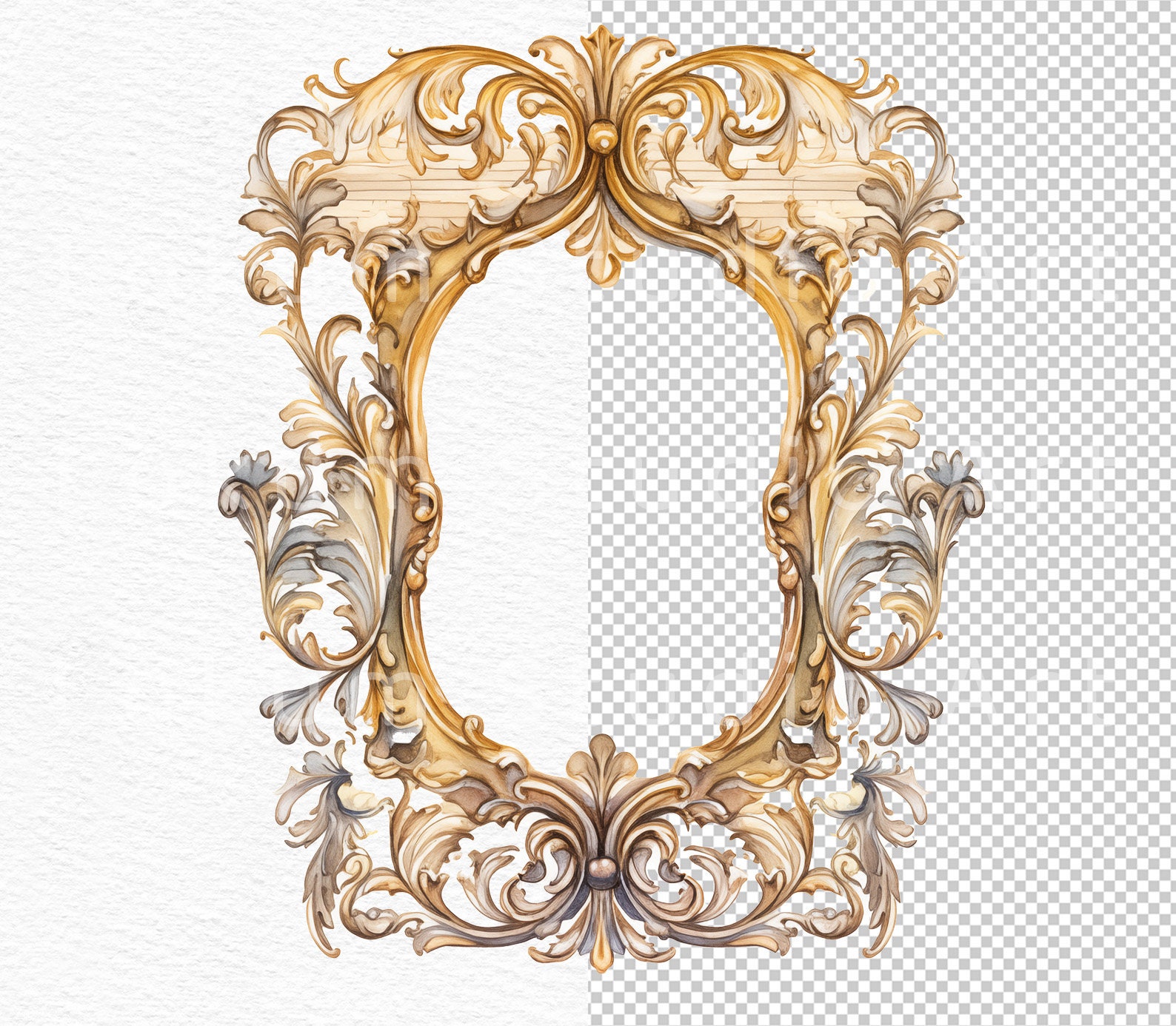 Antique Gold Frames Clipart Victorian Era Rococo Baroque Vintage Clip ...