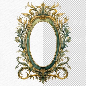 Gold and Green Frames Clipart Victorian Era Rococo Frames Baroque ...