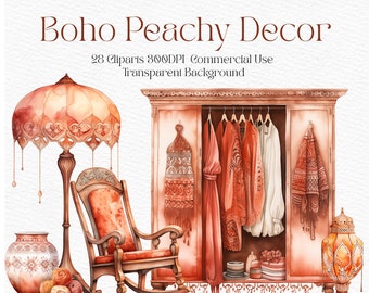 Acuarela Boho Acogedora Casa PNG Clipart Boho Clipart Kit Rústico Acogedora Casa PNG Rústico Acogedor Boho PNG Imprimible Archivo Digital Uso Comercial