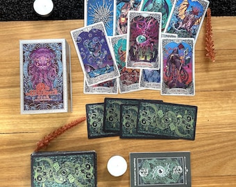 Monster Tarot Cards Deck in a Box with Guide Book •  Divination Cards • Gift For Her • Waterproof Card Game Set  • Tarot Deck Readings