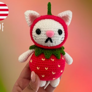 Strawberry Cat Crochet Pattern