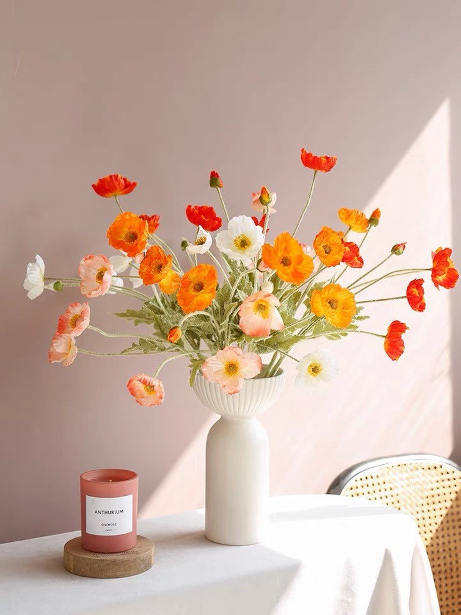 4 Head Faux Poppy Flowers23.5 Silk Flower Poppy DIY Etsy Canada