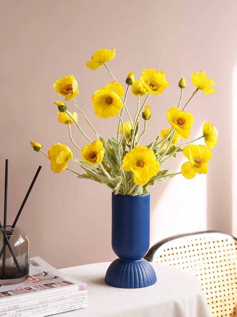 4 Head Faux Poppy Flowers23.5 Silk Flower Poppy DIY Etsy Canada