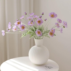 4 Head Faux Poppy Flowers,23.5’’ Silk Flower Poppy, DIY Florals. Wedding/Home/Kitchen Decoration/Gifts