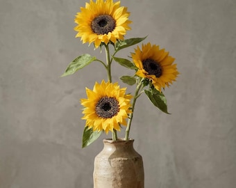 26" Real Touch Faux Sunflowers， DIY Floral, Wedding/home Decorations