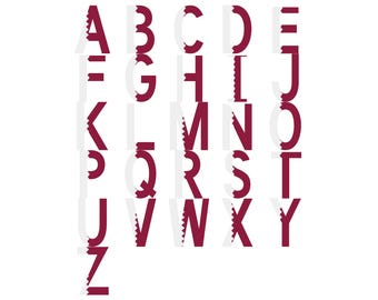 Qatar Flag Font Alphabet, Clipart Letters, Otf Svg Png Dxf Eps Digital Download For Crafting