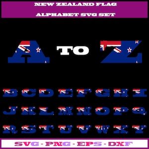 New Zealand svg, New Zealand flag svg, New Zealand png, New Zealand clipart, New Zealand clip art, fancy letters svg, Alphabet Svg, dxf, eps