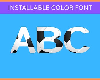 Soccer Font, alpha set, letter svg, otf color font, digital download, uppercase, cricut, sublimation design, sports letters