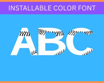 White Baseball Font, alpha set, letter svg, otf color font, digital download, uppercase, cricut, sublimation design, sports letters