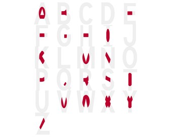 Japan Flag Font Alphabet, Clipart Letters, Otf Svg Png Dxf Eps Digital Download For Crafting