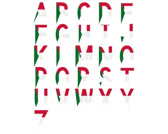 Sudan Flag Font Alphabet, Clipart Letters, Otf Svg Png Dxf Eps Digital Download For Crafting