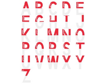 Singapore Flag Font Alphabet, Clipart Letters, Otf Svg Png Dxf Eps Digital Download For Crafting