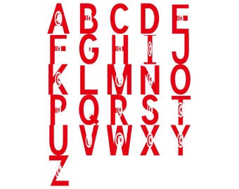Tunisia Flag Font Alphabet, Clipart Letters, Otf Svg Png Dxf Eps Digital Download For Crafting