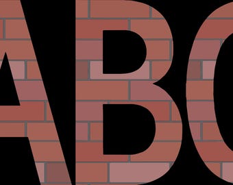 brick wall,color otf, png, svg, dxf, eps,cricut font,brick letters,wall font,urban font,printable font,craft font,alphabet set