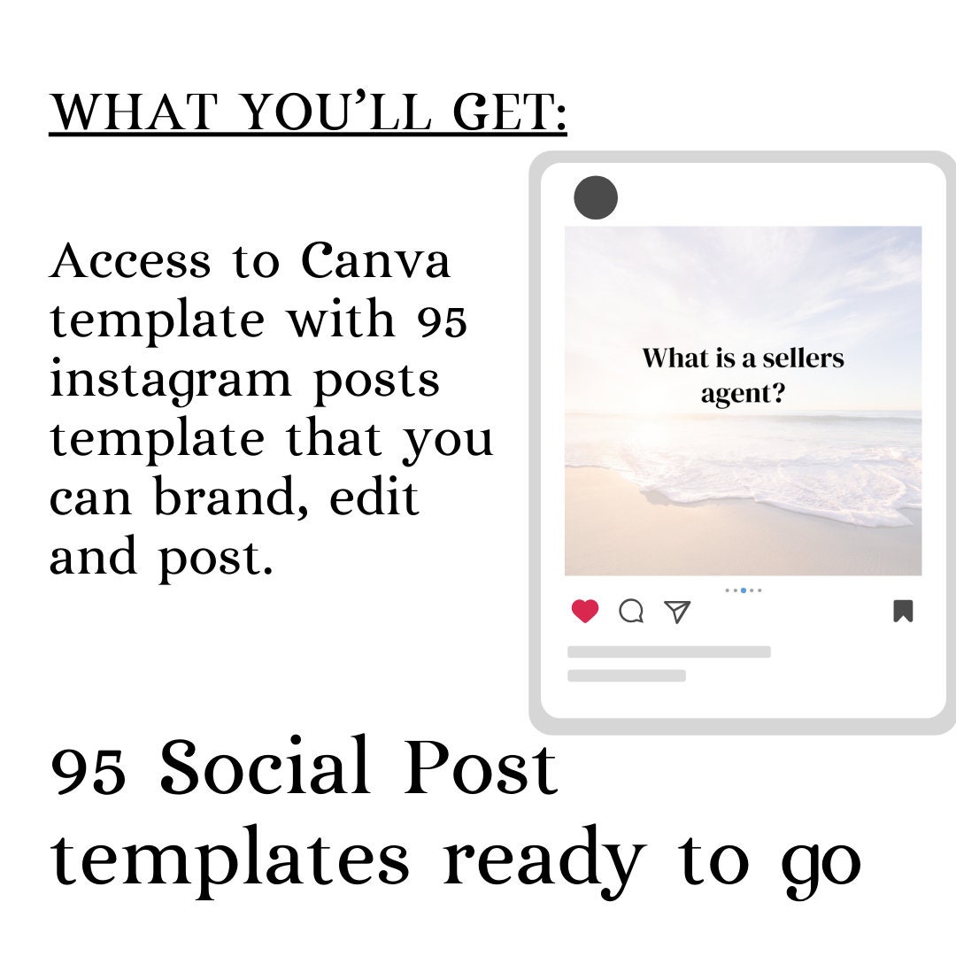 Faq Post Example Instagram 95 FAQ Instagram Posts for Real Estate Agents, Canva Template, Realtor ...
