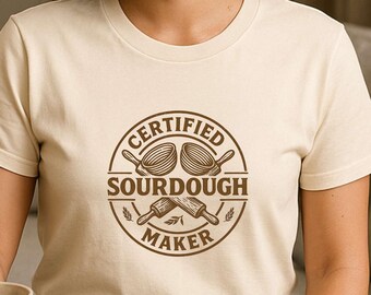 Certified Sourdough Maker PNG – Funny Bread Baking Sublimation Design, Rustic Kitchen Humor Digital Download for Bakers & Foodies