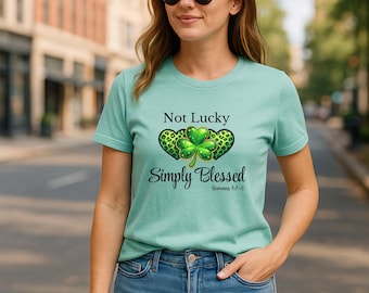 Not Lucky Simply Blessed St. Patrick's Day, png, christian klaver (digitaal bestand)