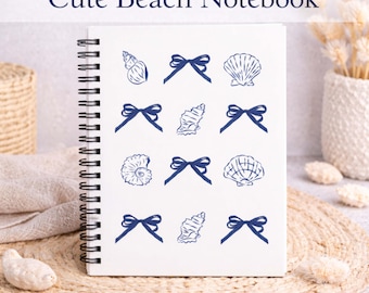 Coastal Spiral Notebook, Ocean Theme Journal, Coastal Stationery
