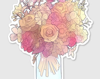Mason Jar Flower Sticker