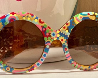 Oversize Hand Painted Sunglasses