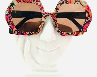 Oversize Hand Painted Sunglasses