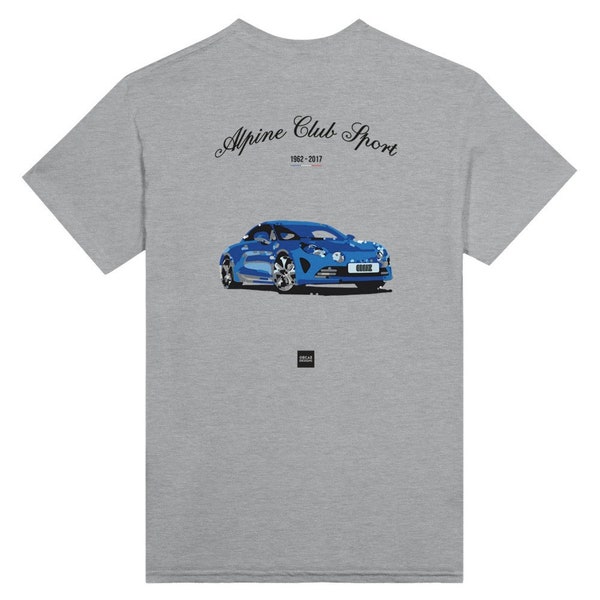 T-shirt Alpine A110 Racing Club Sport, voiture de sport française emblématique, automobile bleue légendaire, idée cadeau pour garçon, dessin