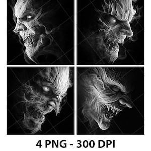 Demon Evil Devil Satan Lucifer Lasergravure Bestand Leisteen PNG Onderzetter Xtool Hout Zwart Wit Grijstinten Cnc Glowforge LightBurn CO2-diode 3D