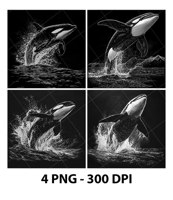 Orca Whale Ocean Water Splash Canada Slate Engraving File Wood