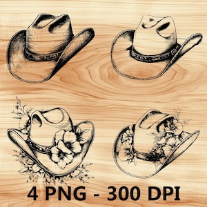 Sombrero de vaquero, gorra, tocado, nativo, archivo láser, grabado en madera, PNG, corte de cocina, tabla de cortar, diseño de tablón, posavasos, grabado, Xtool, Glowforge, LightBurn, CO2