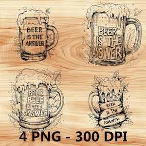 Alcohol Licor Cerveza Citas Taza Chug Archivo Láser Grabado en Madera PNG Cocina Corte Tabla de Cortar Tablón Patrón Posavasos Xtool Glowforge LightBurn CO2