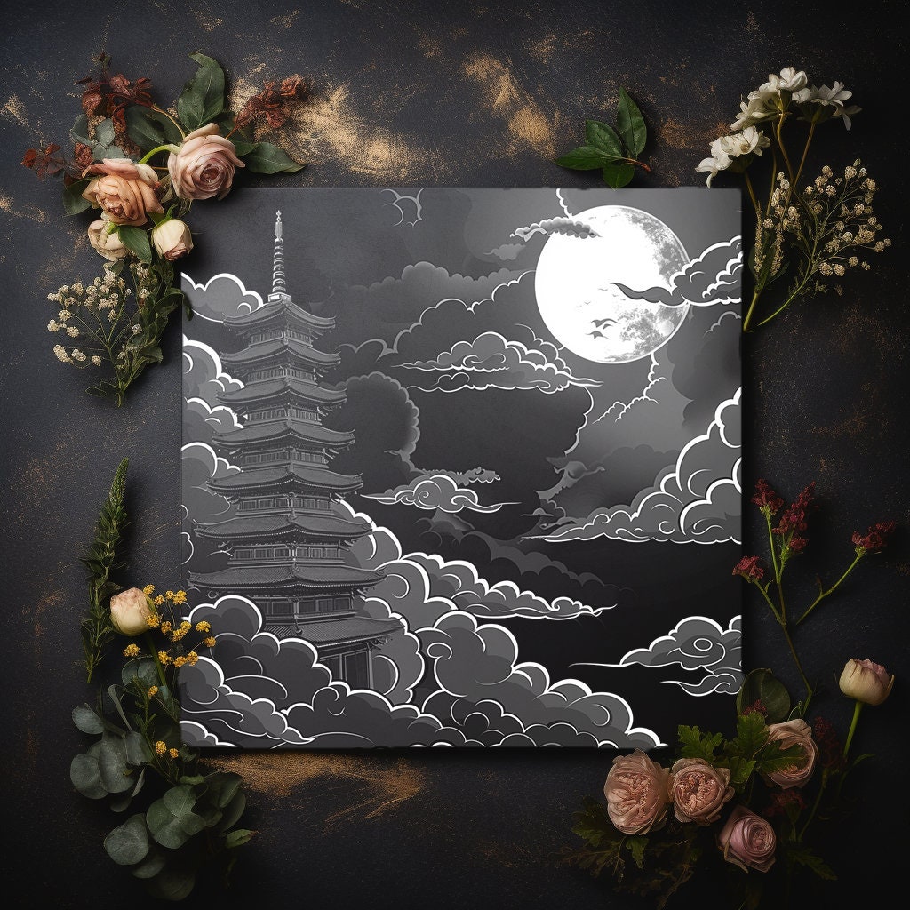 Pagoda Watchtower Japan Chinese Laser Engraving File Slate