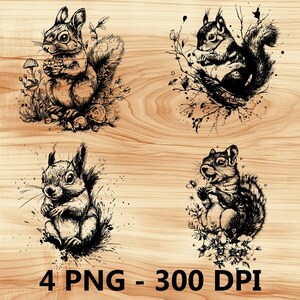 Ardilla Animal del bosque Hámster Archivo láser Grabado en madera PNG Tabla de cortar para cocina Patrón de tablón Posavasos Xtool Glowforge LightBurn CO2 2D
