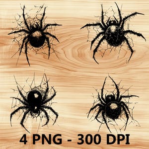 Araña viuda negra veneno veneno archivo láser grabado en madera PNG cocina corte tabla de cortar patrón posavasos Xtool Glowforge LightBurn CO2 2D