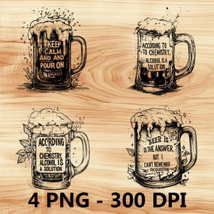 Alcohol Licor Cerveza Citas Taza Archivo Láser Grabado en Madera PNG Cocina Corte Tabla de Cortar Tablón Patrón Posavasos Xtool Glowforge LightBurn CO2 2D