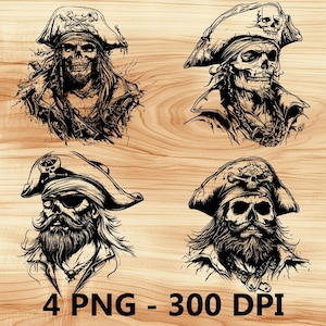 Sombrero pirata de la flota del capitán almirante Archivo láser Grabado en madera PNG Tabla de cortar para cocina Patrón de tablón Posavasos Xtool Glowforge LightBurn CO2 2D