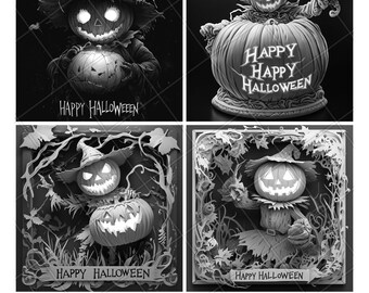 Spooky Greeting Happy Halloween Slate Engraving File Laser Engraved PNG Design Pattern 2026 Trending Gift Personalized Wood Etched Stone Art