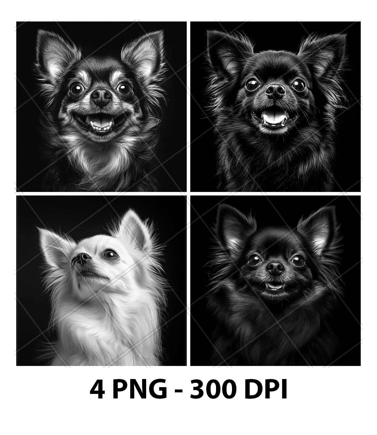 長毛チワワ犬スレート彫刻ファイルレーザー彫刻PNGデザインパターン