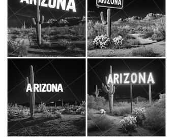 Arizona USA Cactus Estate Calda Deserto Ardesia File di incisione Legno Incisione PNG Design Modello 2026 Tendenza Regalo Personalizzato Legno Incisione Pietra