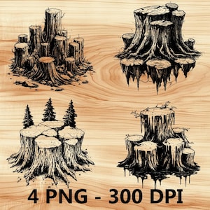 Tronco de árbol Troncos cortados Madera Archivo láser Grabado en madera PNG Tabla de cortar para cocina Patrón de tablón Posavasos Xtool Glowforge LightBurn CO2 2D