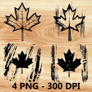Símbolo de Canadá Bandera de hoja de arce Archivo láser Grabado en madera PNG Tabla de cortar para cocina Patrón de tablón Posavasos Xtool Glowforge LightBurn CO2 2D