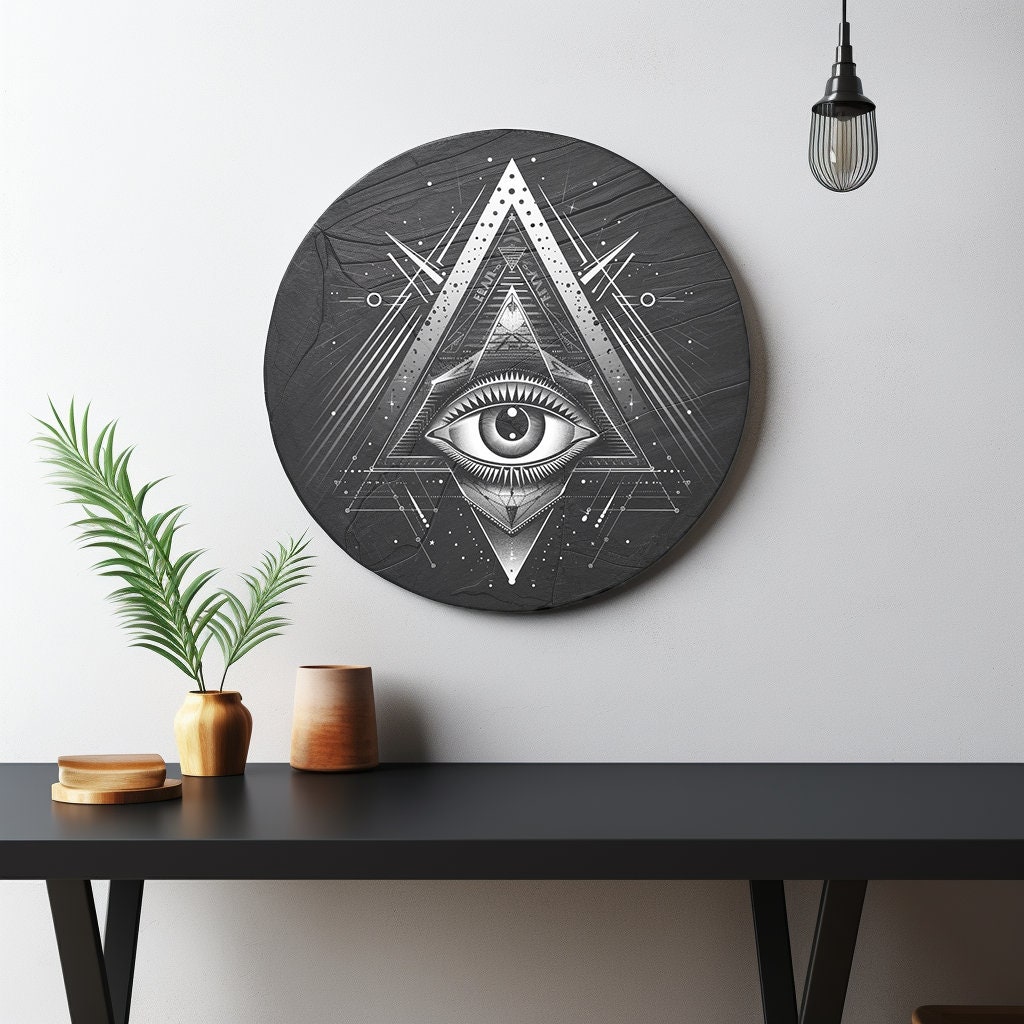 Iluminarty Inlay Pattern Illuminati Eye Triangle Symbol Slate Engraving File Laser Engraved PNG ...