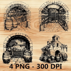 Botellas de vino Bodega Bodega Destilería Archivo láser Grabado en madera PNG Corte de cocina Tabla de cortar Patrón de tablón Posavasos Xtool Glowforge LightBurn