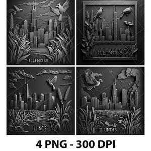 Illinois Amerikaanse staat Chicago Willis Tower lasergravure bestand leisteen PNG-onderzetter Xtool hout zwart wit grijswaarden cnc Glowforge LightBurn CO2