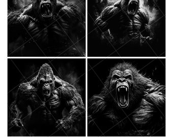 Angry Kong Giant Ape Gorilla Face Laser Engraving File Slate