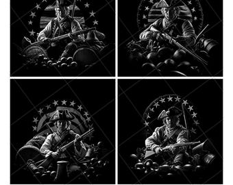 American Revolution Colonial Soldier Slate Engraving File Laser Engraved PNG Design Pattern 2026 Trending Gift Personalized Wood Etched
