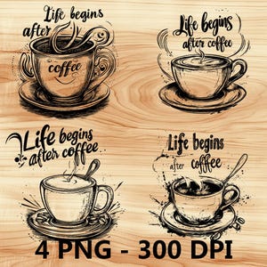 Citas de café con leche y té en taza caliente Archivo láser Grabado en madera PNG Tabla de cortar para cocina Patrón de tablón Posavasos Xtool Glowforge LightBurn CO2 2D