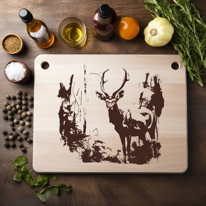 Ciervo, alce, ciervo, alce, archivo PNG láser, grabado, tablero de madera, bandeja, embutido, tabla, quemar, posavasos, grabado Xtool, negro, blanco, CNC, Glowforge, LightBurn, CO2