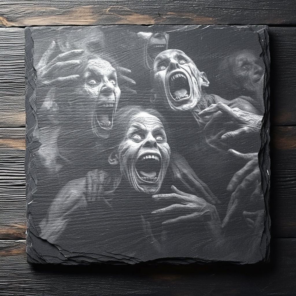 Undead Patterns Zombies Apocalypse Dead Undead Slate Engraving File Laser Engraved PNG ...