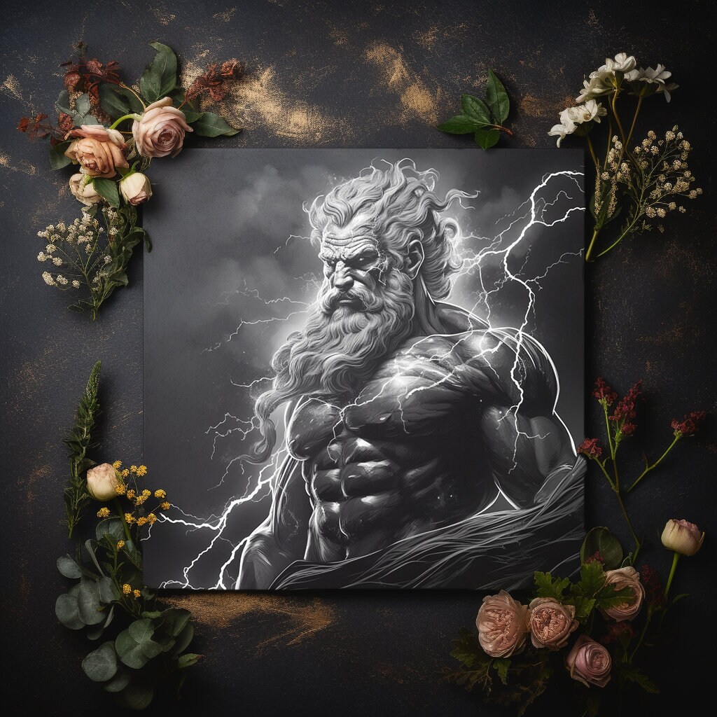 Zeus Lightning Greek God Lord Slate Engraving File Laser Engraved PNG ...