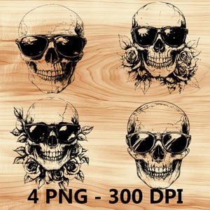 Gafas de sol con calavera genial, hueso, archivo láser, grabado en madera, PNG, corte de cocina, tabla de cortar, diseño de tablón, posavasos, grabado, Xtool, Glowforge, LightBurn, diodo de CO2